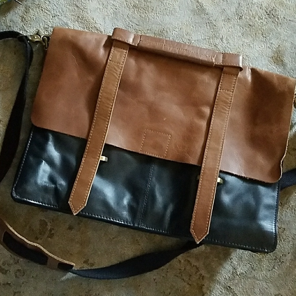 Leather brief case